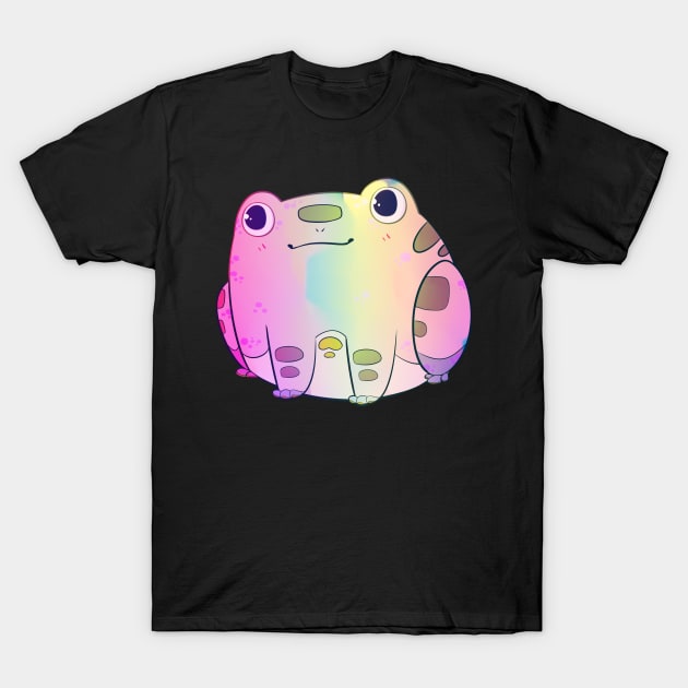 Chibi Frog Sitting - Pastel Colors T-Shirt by larkspurhearts